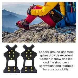 Snow Cleats Tooth Non Slip Gripper Spikes for Shoes,Anti Slip Ice 2 sets travel